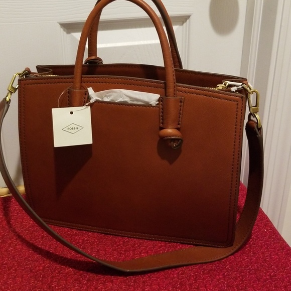 fossil leather satchel